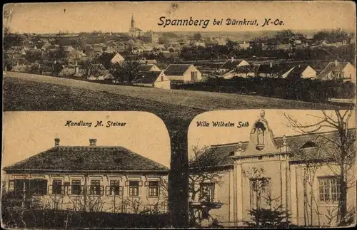 Ak Spannberg in Niederösterreich, Villa Wilhelm Seib, Geschäft von M. Steiner