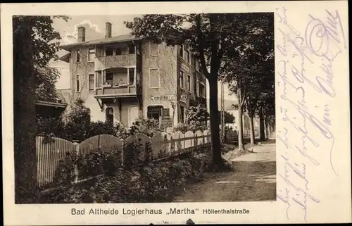 Ak Polanica Zdrój Bad Altheide Schlesien, Logierhaus Martha, Höllenthalstraße