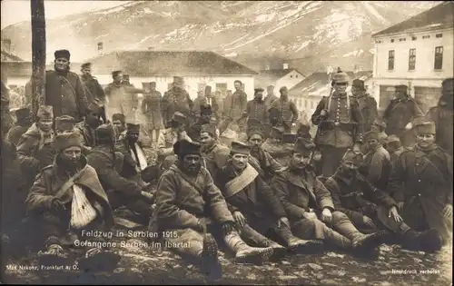Ak Serbien, Kriegsgefangene Serben im Ibartal, I WK