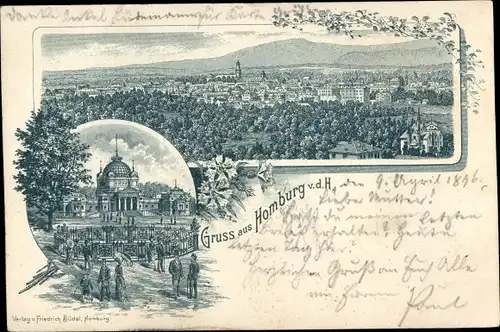 Litho Bad Homburg vor der Höhe Hessen, Panorama, Kurpark
