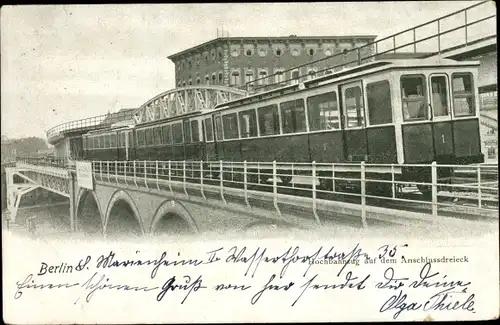 Ak Berlin, Hochbahnzug auf dem Anschlussdreieck