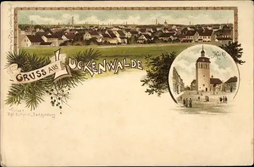 Litho Luckenwalde in Brandenburg, Gesamtansicht, Markt