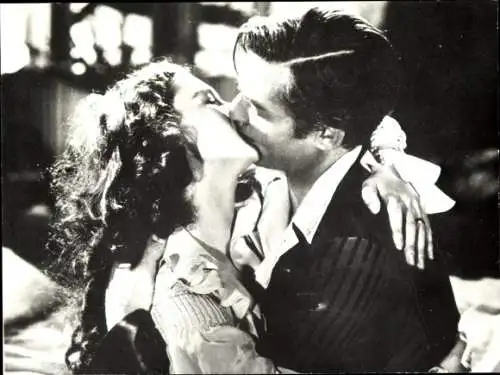 Foto Schauspieler Vivien Leigh, Clark Gable, Filmszene, Vom Winde verweht, Pressefoto
