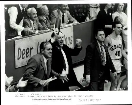 Foto Schauspieler Gene Hackman, Robert Swan, Filmszene, Hoosiers, Pressefoto