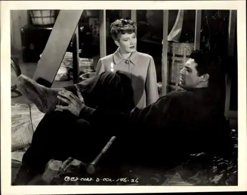 Foto Schauspieler Cary Grant, Jean Arthur, Filmszene, Pressefoto