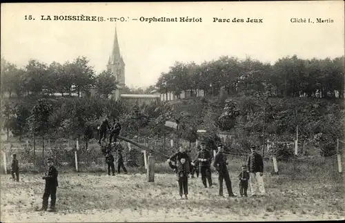 Ak La Boissiere Yvelines, Orphelinat Hériot, Parc des Jeux, Spielplatz, Waisenkinder