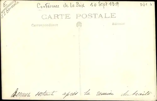 Ak Versailles Yvelines, Conference de la Paix, 10.09.1919