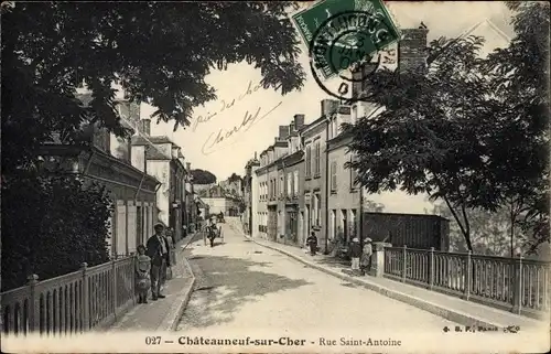 Ak Chateauneuf sur Cher, Rue Saint Antoine