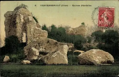 Ak Concressault Cher, Ruines Feodales