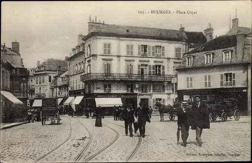 Ak Bourges Cher, Place Cujas, Horlogerie
