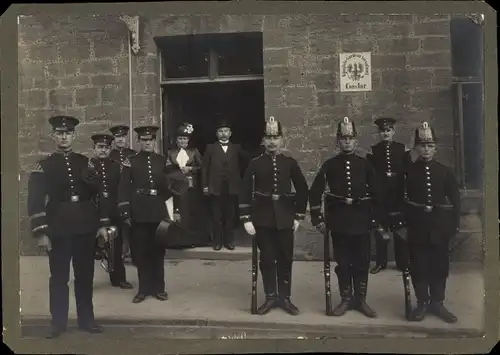 Foto Goslar, Deutsche Soldaten in Uniform, Jäger, Amtsgebäude, 1889