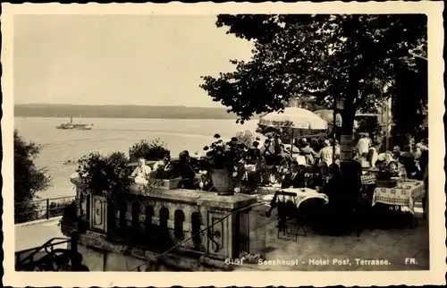 Ak Seeshaupt am Starnberger See Oberbayern, Hotel Post, Terrasse