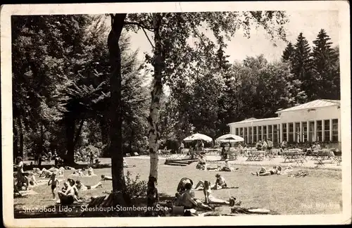 Ak Seeshaupt am Starnberger See Oberbayern, Strandbad Lido