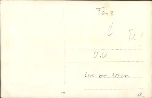 Ak Schauspielerin und Tänzerin Leni von Arnim, Portrait, Autogramm