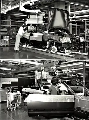 Foto Mercedes Benz Cabriolet 300 CE 24 in der Fertigungshalle, Werkfoto