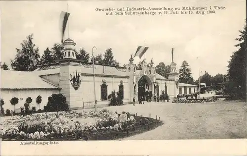 Ak Mühlhausen in Thüringen, Schützenberg, Gewerbe- und Industrie-Ausstellung 1903, Ausstellungsplatz