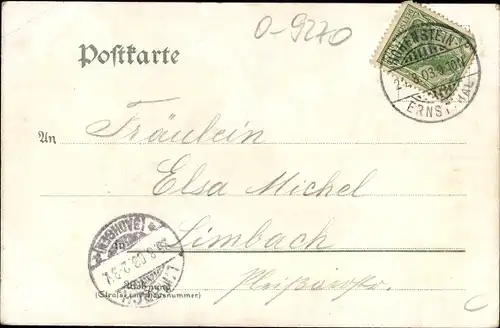 Litho Hohenstein Ernstthal in Sachsen, Etablissement zum Logenhaus, Totalansicht