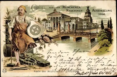 Litho München Bayern, Maschinen-Ausstellung 1898