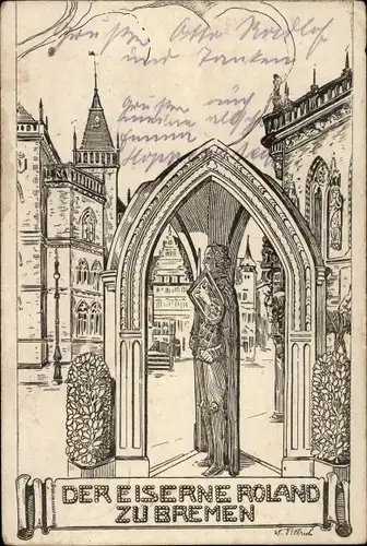 Künstler Ak Hansestadt Bremen, Roland