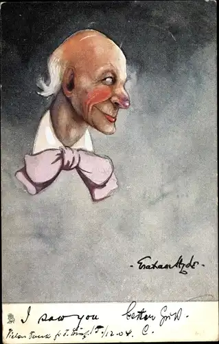 Künstler Ak Ich habe dich gesehen, Karikatur