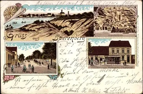 Litho Sperenberg am Mellensee Brandenburg, Gips-Steinbruch, Restaurant Locher, Dorfstraße