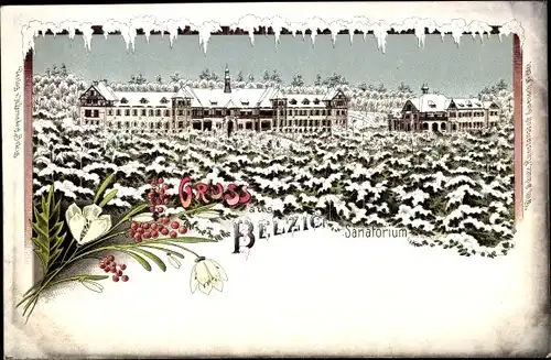 Winter Litho Bad Belzig in der Mark, Sanatorium