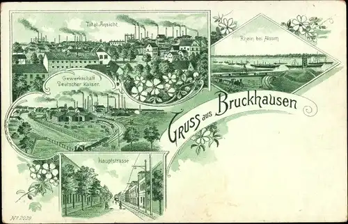 Litho Bruckhausen Duisburg Nordrhein Westfalen, Gewerkschaft Deutscher Kaiser, Hauptstraße, Alsum