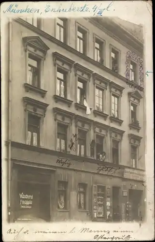 Foto Ak München Maxvorstadt, Enhuberstraße, Wäscherei, Geschäft