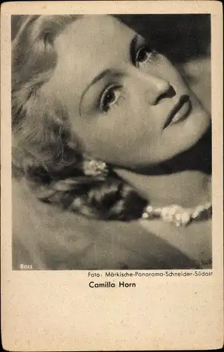 Ak Schauspielerin Camilla Horn, Portrait