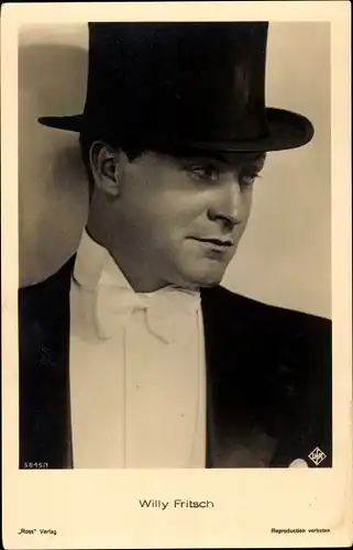Ak Schauspieler Willy Fritsch, Portrait,  Ross Verlag 5845/1
