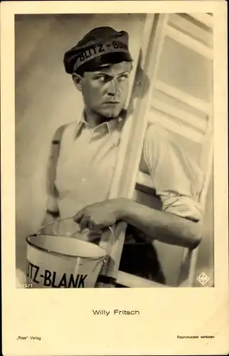 Ak Schauspieler Willy Fritsch, Ross Verlag 7029/1, Filmszene Blitz-Blank