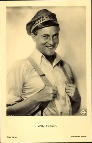 Ak Schauspieler Willy Fritsch, Portrait, Ross Verlag 7029 3, Filmkostüm, Blitz-Blank