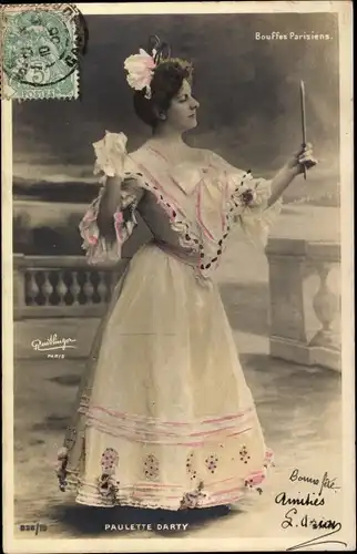 Ak Schauspielerin Paulette Darty, Portrait, Reutlinger