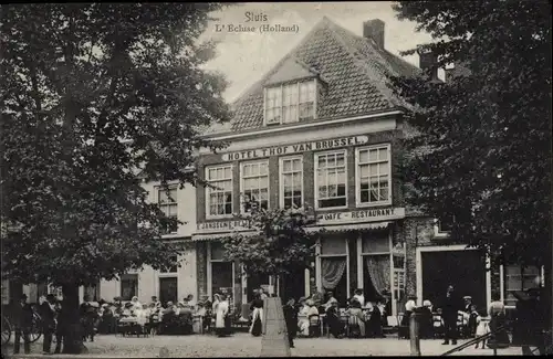 Ak Sluis Zeeland Niederlande L'Ecluse, Hotel 't Hof van Brussel
