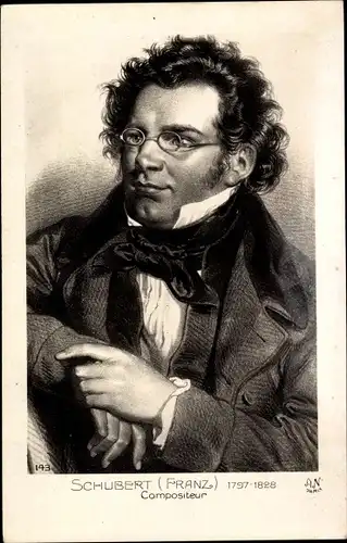 Ak Komponist Franz Schubert, Portrait
