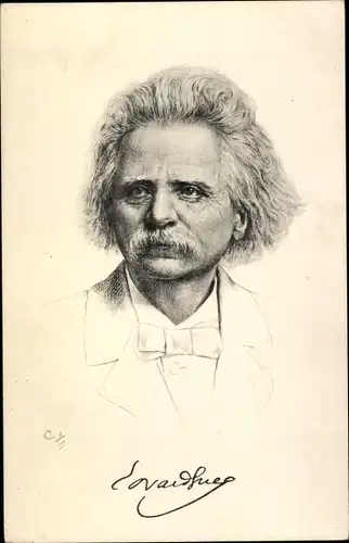 Künstler Ak Edvard Grieg, Norwegischer Komponist und Pianist, Portrait, Stengel 49032