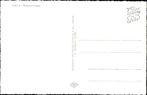Ak Hansestadt Lübeck, Rathaustreppe