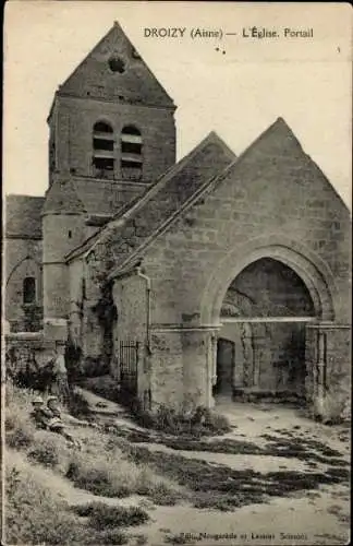 Ak Droizy Aisne, Kirche