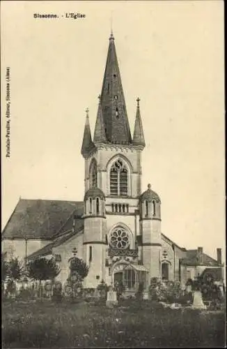 Ak Sissonne Aisne, Kirche