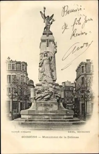 Ak Soissons Aisne, Verteidigungsdenkmal