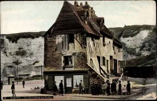 Ak Dieppe Seine Maritime, Altes Haus in Pollet