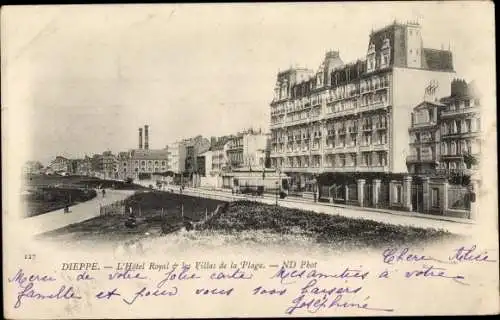 Ak Dieppe Seine Maritime, Hotel Royal, Les Villas de la Plage