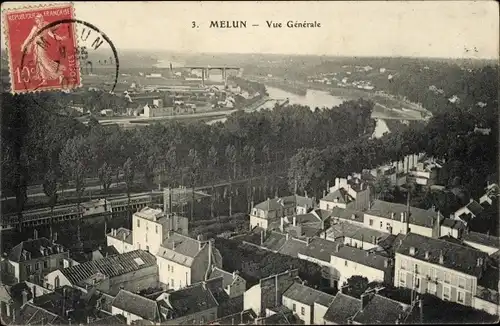 Ak Melun Seine et Marne, Gesamtansicht