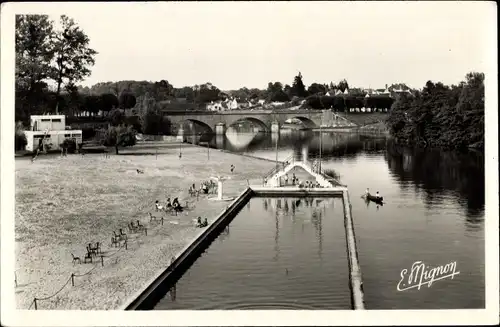 Ak Meaux Seine-et-Marne, Trilport-Plage, La Piscine