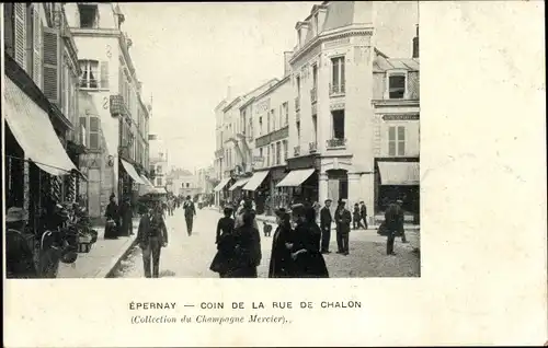 Ak Épernay Marne, Ecke Rue de Chalon