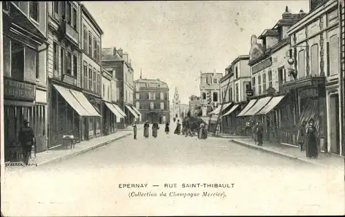 Ak Epernay Marne, Rue Saint Thibault