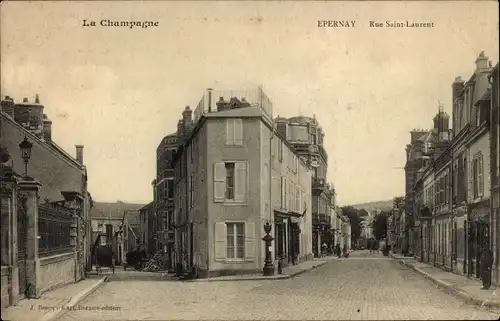 Ak Épernay Marne, Rue Saint Laurent