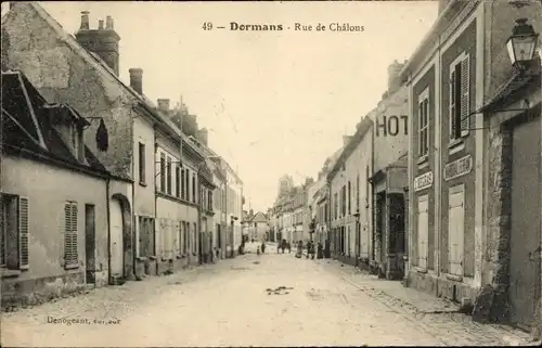 Ak Marne de Dorman, Rue de Châlons