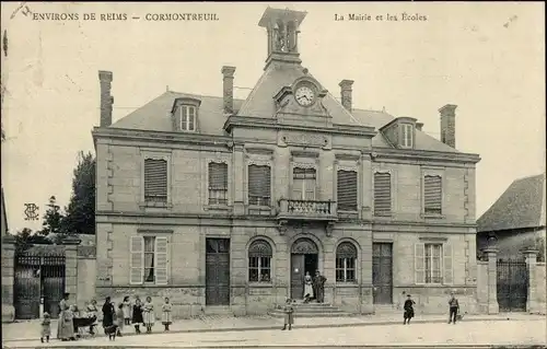 Ak Cormontreuil-Marne, Rathaus und Schulen