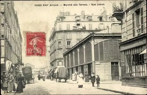 Ak Paris XVII, Ternes-Markt, Rue Lebon